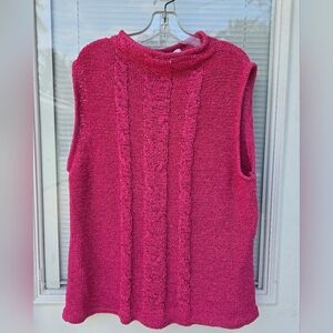 Coldwater Creek Fuchsia Knit Sweater XL
